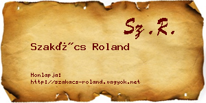 Szakács Roland névjegykártya
