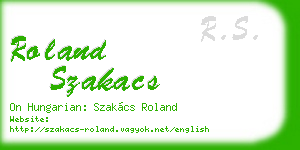 roland szakacs business card